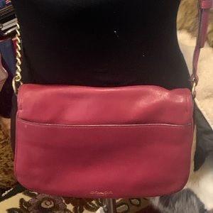 Red leather coach crossbody